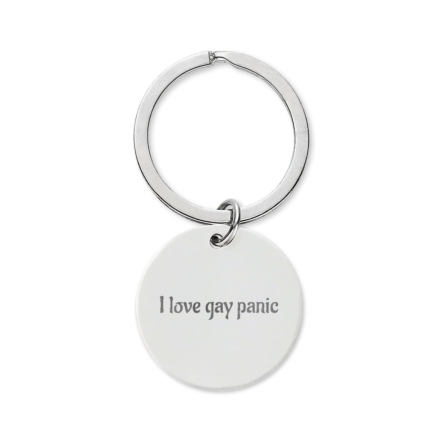 Caught Between Cozy and Kink Stainless Steel Round Keychain (Engraving)