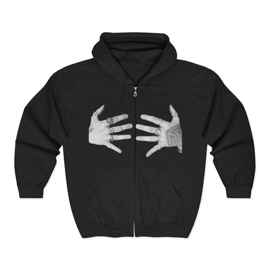 Put Your Hands on Me Pretty Eyes Full Zip Hooded Sweatshirt