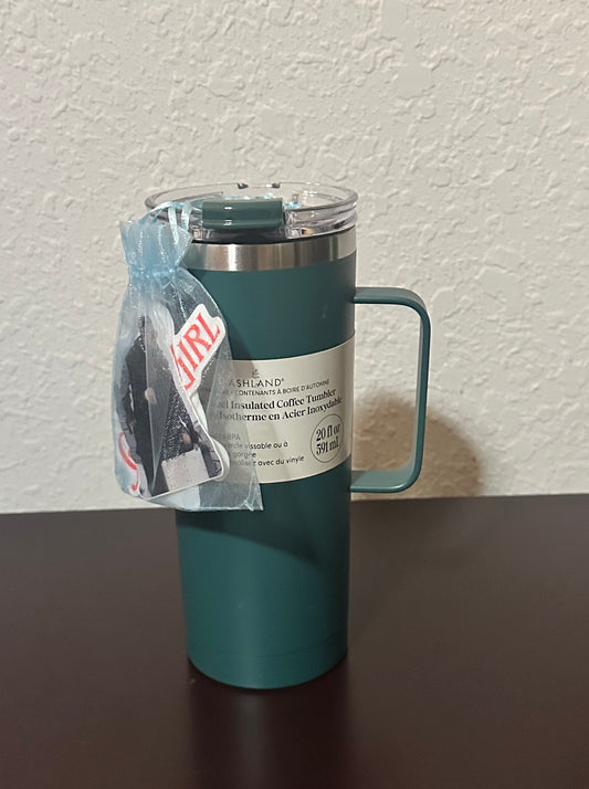 Green Stickered Travel Mug