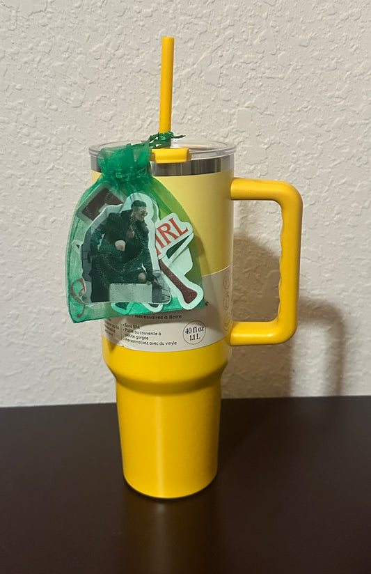 Umbre Yellow Stickered Travel Mug