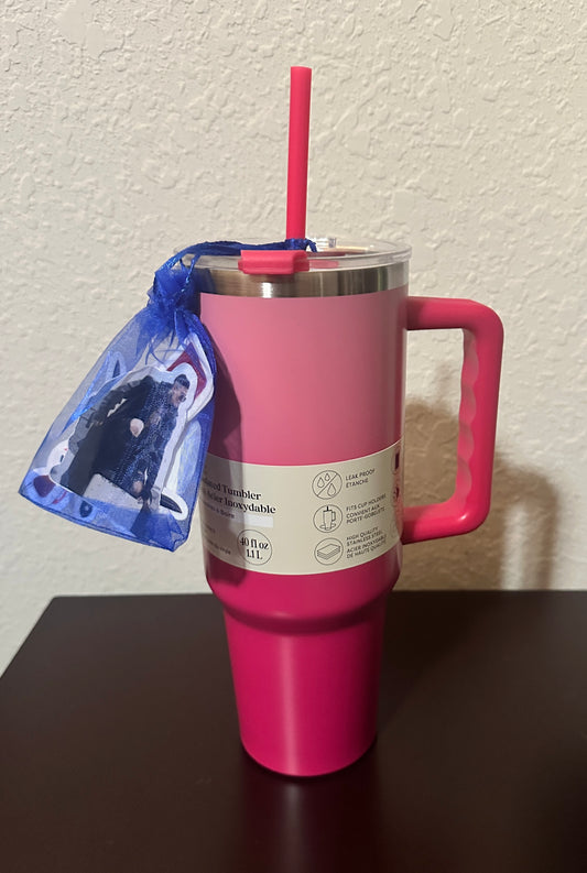 Umbre Pink Stickered Travel Mug