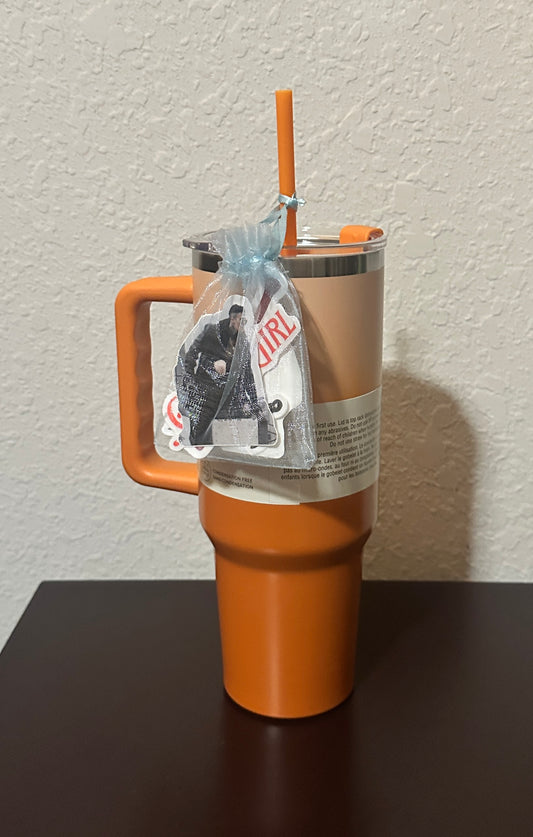 Umbre Orange Stickered Travel Mug